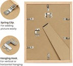 upsimples 8.5 by 11 Picture Frame, Natural Solid Wood Picture Frames, Display 6x8 with Mat or 8.5 x 11 Without, Wall or Tabletop, 1 Pack, Natural