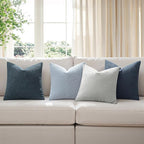 MIULEE Pack of 4 Decorative Textured Boucle Throw Pillow Covers 22x22 Inch Neutral Blue Accent Euro Sham Pillow Cases Couch Cushion Covers Modern Farmhouse Boho Chair Sofa Bed Livingroom Home Decor