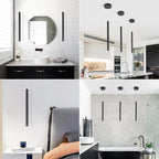 3 Light Mini Pendant Lighting Modern Pendant Light, LED Modern Pendant Light Fixtures Mini Ceiling Hanging Lights for Kitchen Island Dining Room Bar Living Room 6000K 3-Pack Black