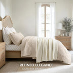 Chunky Chenille Knit Throw Blanket for Couch, Soft Luxurious Moss Stitch Blankets for Bed, Cozy Decorative Farmhouse Knitted Throws for Sofa, Ivory White, 50" x 60"