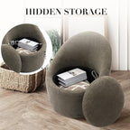 COLAMY Swivel Accent Chair Set of 2, 360° Swivel Round Chair with Hidden Storage, Modern Small Barrel Armchair for Living Room/Bedroom, Green