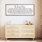Our Father Prayer Bible Verse Framed Wall Art, 40''×15'' Rustic Religious Christian Lords Prayer Sign for God Jesus Christ Prayer, Horizontal Holy Inspirational Catholic Scripture Decor