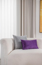 12x20 Throw Pillow Cases Purple: 2 Pack Cozy Soft Velvet Rectangular Decorative Pillow Covers for Farmhouse Home Decor