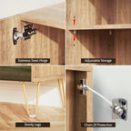 SIGNWIN Sideboard Buffet Cabinet, Kitchen Storage Cabinet with 2 Doors, Sunset Sky Over Wild Countryside Field, Cupboard Console Table for Dining Room - 35" L x 18" W x 29" H