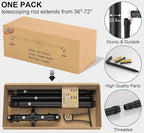 Black Industrial Curtain Rods for Windows 66 to 120, Outdoor Blackout Curtain Rod, Wrap Around Heavy Duty Curtain Rods,1 Inch Drapery Rods, Rustic Pipe Curtain Rod 66-120 Inch