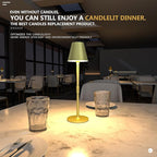 2Pack LED CordlessTable Lamp,4000mAh Rechargeable Battery Desk lamp,3 Level Brightness Night Light, Simple Design, for Couple Dinner/Coffee Table/Restaurant/Bedroom(Champagne Gold 2Pack)