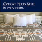 Beacon Blankets Southwestern Agawam Design Throw - 90" x 90" Blanket Only - Premium Plush Blanket Can be Used for Queen or King Size Bed