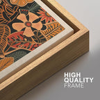 SIGNFORD Framed Canvas Print Wall Art Set Abstract Blossoms Vibrant Floral Illustration Modern Art Decorative Nordic Nature for Living Room, Bedroom, Office - 16"x24"x2 Natural