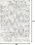 Unique Loom Rosso Collection Vintage, Geometric, Bohemian, Traditional, Distressed, Southwestern Area Rug, Rectangular 9' 0" x 12' 0", Light Gray/Ivory