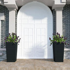 30in Tall Large Plant Pots Planter-Self-Watering Indoor/Outdoor Planting with Drain Holes, Water Level Monitor, Inner Bucket for Front Porch Patio, Black Large