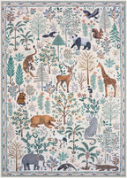 OJIA Jungle Print Washable Area Rugs 5x7, Soft Modern Rugs for Living Room Ultra-Thin Non-Shedding Bedroom Rug, Stain Resistant Neutral Area Rug Large Carpet for Dining Room Kids Nursery Playroom