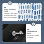 Inflatable Ottoman Stool D21 xH9 for Outdoor/Indoor Use, Water Repellent Patio Foot Rest Stool with Portable Handle,Round Pouf Ottoman Suitable for Garden,Deck and Camping - Pebble Blue