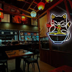 Neon Sign, Cat Ramen Neon Signs for Wall Decor Neon LED Signs Room Neon Light Up Signs Home Decor for Business Restaurant Bedroom Club Party Bars Shop Decoration USB Operated
