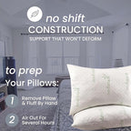 Queen Size Bamboo Pillow for Sleeping with Plush Fiber Fill Pillow Queen Size Set of 2, for Side Back Stomach Sleeper with Adjustable to Soft/Firm, Washable Cover, (Pack of 2)