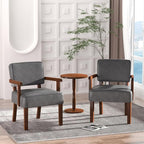 Accent Chair, PU Leather Oversized Living Room Chairs with Soft Seat and Armrests, Armchair for Bedroom, Dinning, Reading and Waiting Rooms (Leather Gray)