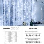 JMEXSUSS 300 LED 9.8x9.8Ft Curtain Lights Indoor with Remote, White Christmas Lights Plug in, 8 Modes White String Lights for Bedroom Wall Wedding Reception Dorm Party Backdrop Window Outdoor Decor