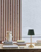 KDG Cordless LED Table Lamp Set of 2, Portables Fabric Shade Desk Lamps, 4000mAh Rechargeable Battery Powered Lighting, Dimmable Light for Dining Room, Bedroom, Bedside, Night Light, Balcony (Green)