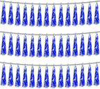 3P Blue Foil Fringe Metallic Tassel Streamers Banner Tassel Garland for Parade Floats, Bachelorette, Wedding, Birthday, Halloween, Christmas, Bridal/Baby Shower Party Decorations