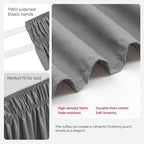 RIMELA Dorm Bed Skirt Twin XL 18 Inch Drop, Extra Long Wrap Around Elastic Bed Skirts Easy to Put On Twin Size Dust Ruffle, Gray Bedskirt for Adjustable Bed Base Solid Silky Fabric Machine Washable