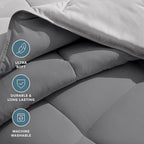 Bare Home Oversized King Comforter - Reversible Colors - Goose Down Alternative - Ultra-Soft - Premium 1800 Series - All Season Warmth - Bedding Comforter (Oversized King, Grey/Light Grey)