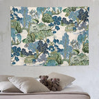 Chinoiserie Tapestry,Asian Watercolor Abstract Art Tapestry,Asian Japanese Wall Tapestry, Nature Landscape Tapestries for Bedroom Living Room Decor 80"x60"