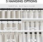 MIULEE 100% Blackout Curtains 120 Inch Long 2 Panels Set for Bedroom, Thick Faux Linen Black Out Curtain Room Darkening Back Tab Pleat Window Textured Drapes with Hooks for Living Room, Light Beige