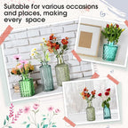 Yaomiao 30 Pcs Vases Bulk Colored Flower Glass Vases Bud Vintage Colored Glass Bottles Colorful Rustic Embossed for Home Wedding Table Decorations Gifts(Green Series)