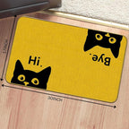 Mingnei Hi Bye Cat Welcome Doormat Door Mat for Home Kitchen Entrance,Cat Door Mat,Funny Black Lover Floor Mats for House Front Indoor Inside Outdoor Outside Entryway Rug 30x17 Welcome Mat (Color-5)