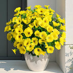 UV Resistant Artificial Petunias 13.3In Fake Flowers Artificial Flowers for Outdoors Silk Flowers Fake Hanging Basket Plants Suitable for Outdoor Porch Decoration patio Decoration,Yellow,8PCS