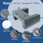 HOMBYS Foam Crochet Pillow for Lap Support, Adjustable Gaming Pillow for Lap, Bed and Sofa, Soft Velvet Lap Desk Pillow, Reading Pillow for Arm Rest, 2 Heights for Different People