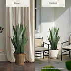 KOL 3FT Artificial Snake Plant, Fake Sansevieria Indoor Outdoor, 28 Thick PE Leaves Lifelike Faux Silk Plants, Home Decor Mother in Law Tongue 35in, Greenery for Office Decoration, Green