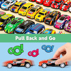 AZEN 120 Pcs Pull Back Cars Party Favors for Kids 4-8 8-12, Mini Vehicles Toy Bulk, Party Favor Race Cars Toys, Goodie Bag Stuffers for Birthday Party