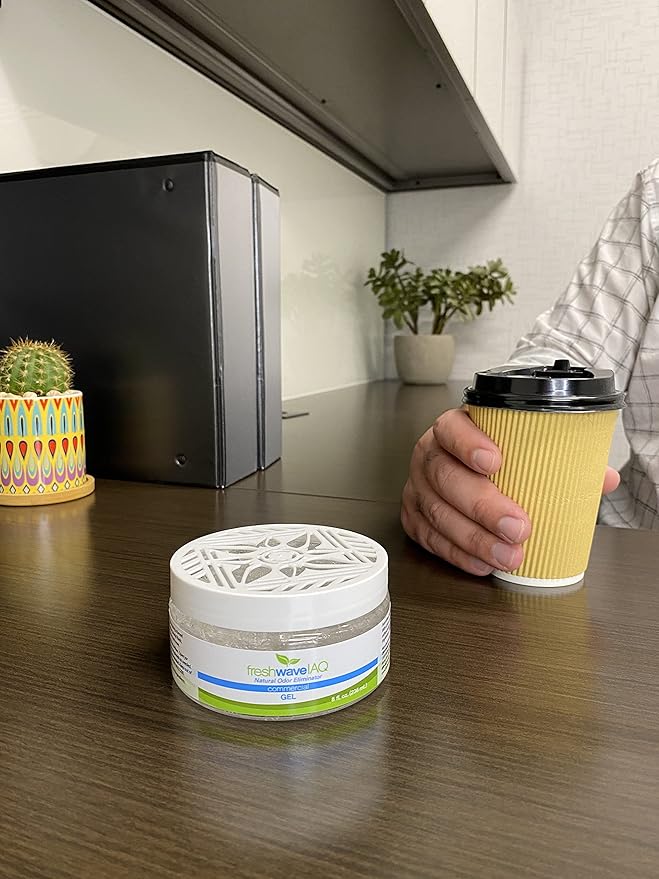 Fresh Wave IAQ Commercial Odor Eliminating Gel, 8 Fl. Oz. | Pack of 6 | Odor Absorbers for Home | Safer Odor Relief | Natural Plant-Based Odor Eliminator | Replace Every 15-60 Days