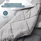Bare Home King/California King Comforter - Reversible Colors - Goose Down Alternative - Ultra-Soft - Premium 1800 Series - All Season Warmth - Bedding Comforter (King/Cal King, Grey/Light Grey)