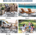 GAOMON Outdoor Rug 9x18 Waterproof Patio Rugs Reversible Outdoor Plastic Straw Rug Camping Mat, Foldable Portable RV Picnic Carpet with Bag & 4 Stakes, UV Resistant Carpet for Deck Balcony, Grey