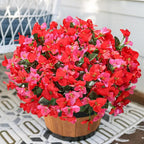 Artificial Flowers for Outdoors, 4 Bundles Fake Bougainvillea Flower UV Resistant Silk Flowers for Outside, Outdoor Faux Plants for Planter Patio Porch Window Garden Home Decoration (RedHotpink)