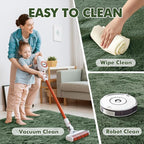 6x9 Ft Large Green Area Rug for Bedroom Living Room, Ultra Soft Fluffy Furry Rugs for Classroom Indoor Floor, Aesthetic Carpet for Kids Home Decor