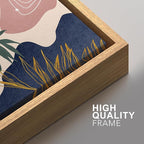 SIGNFORD Framed Canvas Print Wall Art Set Retro Mid-Century Geometric Forest Plants Abstract Shapes Illustrations Modern Art Decorative Bohemian for Living Room, Bedroom, Office - 24"x36"x2 Natural