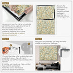 SIGNWIN 60"x72" Extra Large Framed Wall Art Vintage Botanical Floral with Golden and Teal Leaves, Elegant Nature Illustration for Home Living Room Bedroom Decor (Frame Assembly Required)