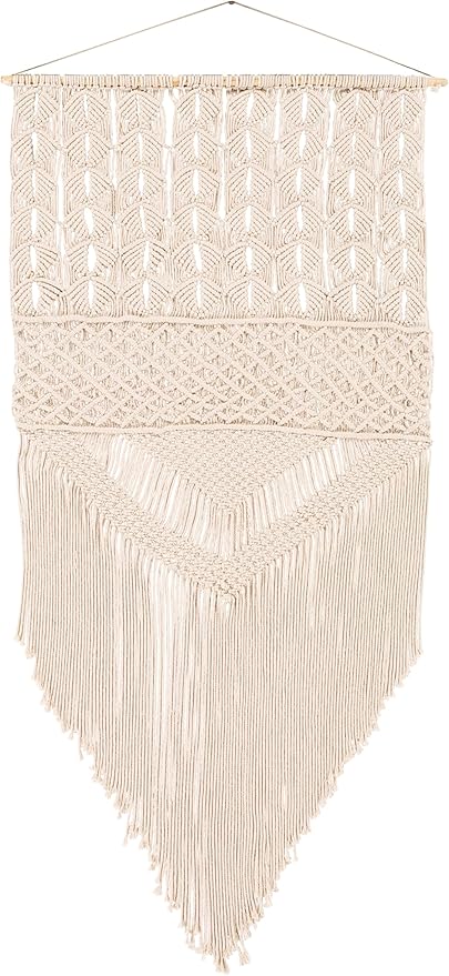 Mark&Day Wall Hanging, Tumeltsham Bohemian/Global Farmhouse Cream Tapestry Wall Hanging for Living Room, Bedroom, Office or Kitchen (31"H x 15"W)