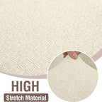 HDCAXKJ Sectional Couch Cover L Shape Stretch Sofa Covers Washable Jacquard Corner Couch Slipcover Non Slip Sectional Slip Cover U Shaped Furniture Protector for Pets Dogs (Ivory White, Small)