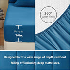 CozyLux Full Size Comforter Sets Teal, 7 Pieces Bed in a Bag, Teal Comforter Full Size, All Season Bedding Sets with Stitch Quilted Comforter, Flat Sheet, Fitted Sheet, Pillowcases