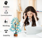 Crocon Turquoise Gemstone Tree Feng Shui Figurine Money Bonsai Good Luck Chakra Balancing Reiki Healing Crystals Decoration Ornament Sculpture Prosperity Table Decor Gift Size 10-12"""