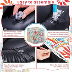 Juexica 1 Pack Ottoman Poufs Indoor Outdoor Inflatable Ottoman Stool Cube Pouffe Square Footstool with Handle for Patio Garden Home Boho Decorative Living Room, Bedroom (16 x 16 x 16 Inches)