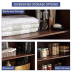 72" Tall Wood Storage Cabinet, Farmhouse Kitchen Pantry Cabinet with Adjustable Shelves & Drawer & Barn Doors, Versatile Storage for Kitchen, Dining Room, Bathroom, Brown