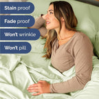 Queen Sheets Set 6 Piece - Bed Sheets Queen Size - Soft Hotel Luxury Bedding - Cooling, Comfy & Breathable - 1 Flat & 1 Fitted and 4 Pillowcases with Deep Pockets - Wrinkle and Fade Free - Light Sage