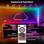 6.5FT 360 Degree Round RGB IC Neon LED Strip Light Kit with Controller & DC 24V Power Supply Flexible IP65 Waterproof 216LEDS/M Silicone Soft Rope lights for Home Decor Kitchen Bedroom Living room