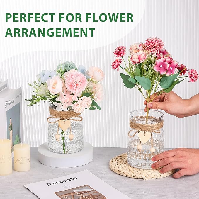 Bud Vase Set of 6 Vases Clear Plastic Small Bud Vases for Flowers Centerpieces Ribbed Vases in Bulk for Wedding Table Decorations Birthday Party Home Decor Housewarming Gifts