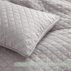 Exclusivo Mezcla Reversible King Size Quilt Bedding Set with Pillow Shams, Lightweight Quilts King Size, Soft Bedspreads Bed Coverlets for All Seasons - (Light Grey, 104"x96")