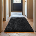 2x3 Fluffy Area Rugs for Bedroom Living Room,Small Soft Shag Fuzzy Rug Non-Shedding Indoor Plush Carpet for Kids Bedroom Nursery Dorm Home Decor,Black